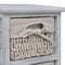 Wooden Storage Rack 4 Weaving Baskets - White