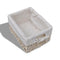 Wooden Storage Rack 4 Weaving Baskets - White