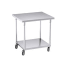 80Cm Catering Kitchen Stainless Steel Work Bench Table With Wheels