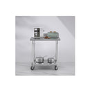 80Cm Catering Kitchen Work Bench With Backsplash And Caster Wheels