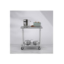 80Cm Catering Kitchen Stainless Steel Work Bench Table With Wheels