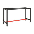 Work Bench Frame Matte Black And Matte Red 140 X 50 X 79 Cm Metal