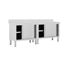 Work Tables With Sliding Doors 2 Pcs Stainless Steel