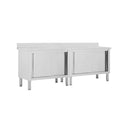 Work Tables With Sliding Doors 2Pcs Stainless Steel