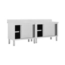 Work Tables With Sliding Doors 2Pcs Stainless Steel