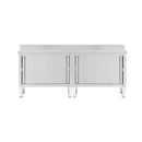 Work Tables With Sliding Doors 2 Pcs Stainless Steel