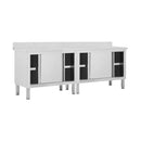 Work Tables With Sliding Doors 2Pcs Stainless Steel