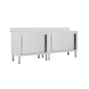 Work Tables With Sliding Doors 2 Pcs Stainless Steel