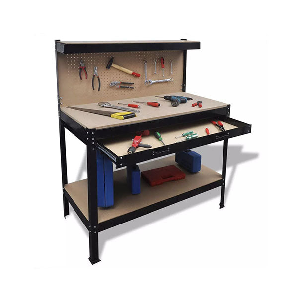 Workbench With Pegboard And Drawer