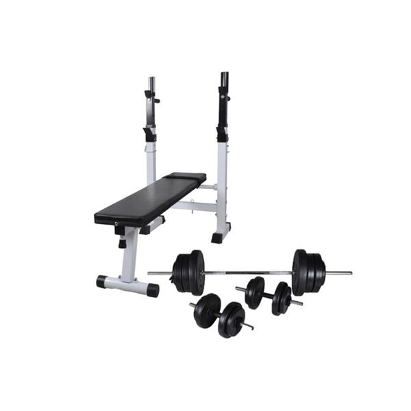 Workout Bench With Weight Dumbbell Set And Rack Barbell