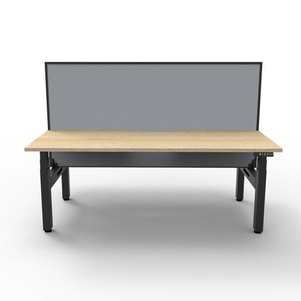 Workstation With Screen And Cable Tray Natural Oak And Black – Simply ...