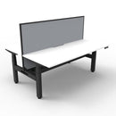 Workstation With Screen And Cable Tray Natural White And Black