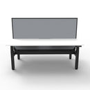 Workstation With Screen And Cable Tray Natural White And Black