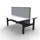 Workstation With Screen And Cable Tray Natural White And Black