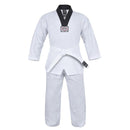 Yamasaki V2 Ribbed Taekwondo Uniform Black V Neck 8Oz