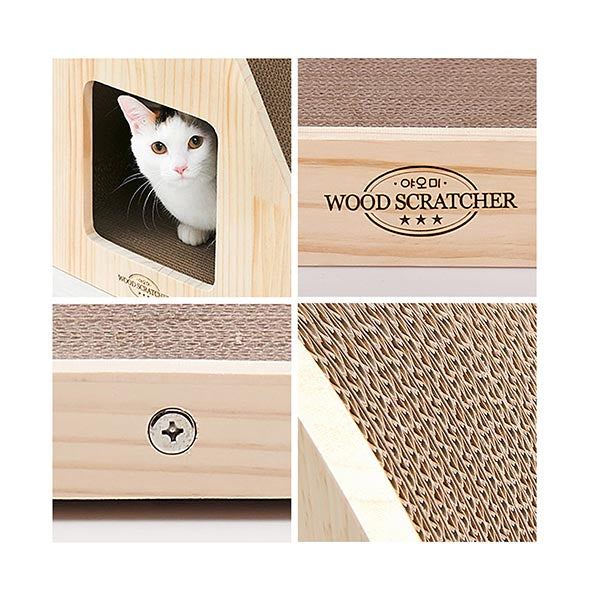 Yaomi Wood Triangle Cat Scratcher Sofa