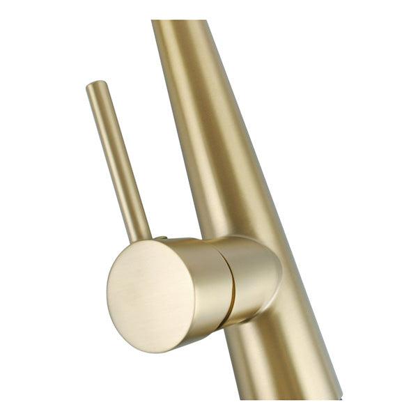 Brushed Gold Kitchen Sink Mixer Tap Round Pull Out Tap Laundry Sink