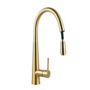 Brushed Gold Kitchen Sink Mixer Tap Round Pull Out Tap Laundry Sink