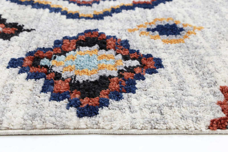 Bohemian Moroccan Agadir White Rug