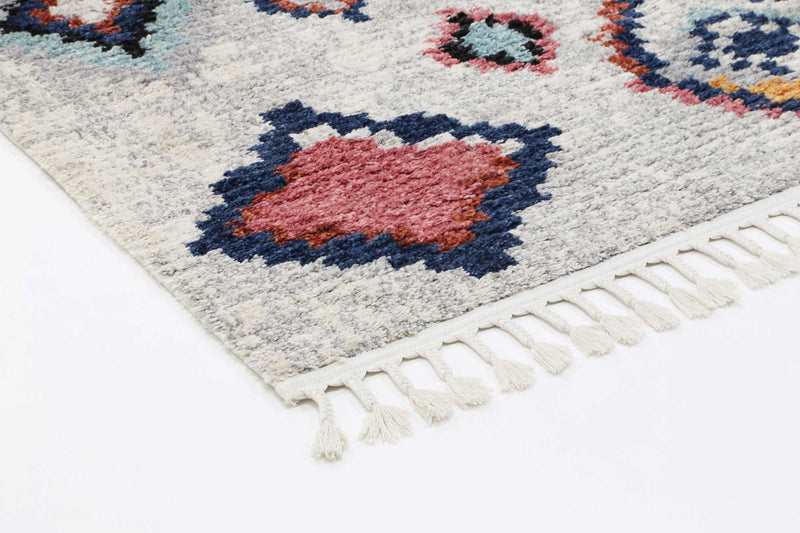 Bohemian Moroccan Agadir White Rug