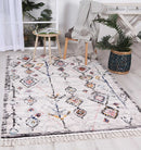 Bohemian Moroccan Taza White Rug