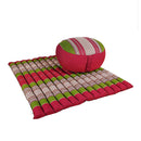 Zafu And Zabuton Red Green Meditation Set