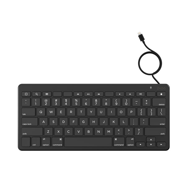 Zagg Wired Lightning Tablet Black Keyboard