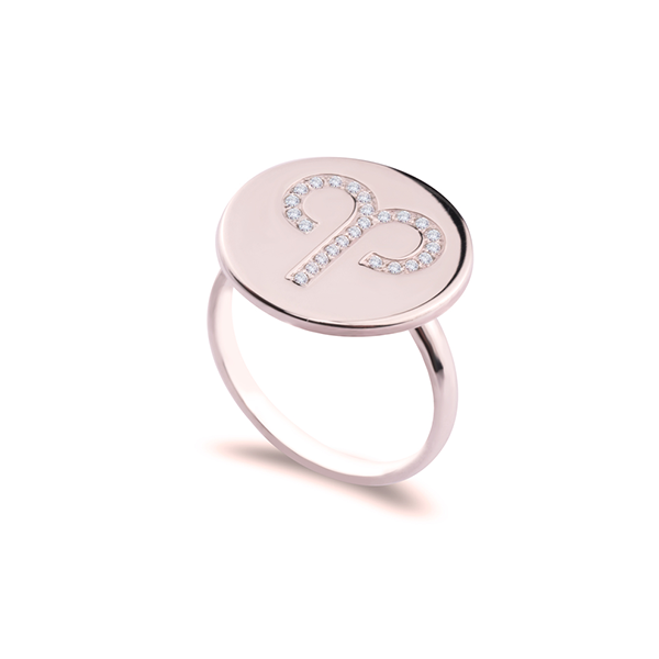 Zodiac Sign Ring With Cubic Zirconia