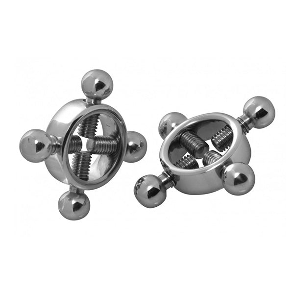 Rings Of Fire Stainless Steel Nipple Press Set Silver