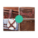 4 Person Picnic Basket Baskets Handle Outdoor Insulated Blanket