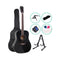 Alpha 41 Inch Wooden Acoustic Guitar With Accessories Set Black