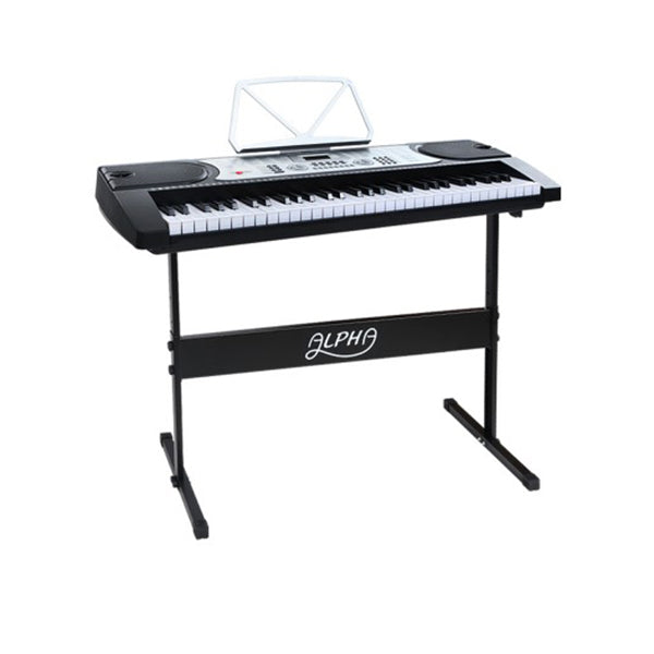 61 Keys Electronic Piano Keyboard Led Electric Silver Music Stand