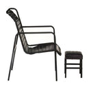 Relaxing Armchair With A Footrest Black Real Leather