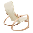 Birch Plywood Fabric Lounge Rocking Chair w/ Foot Stool
