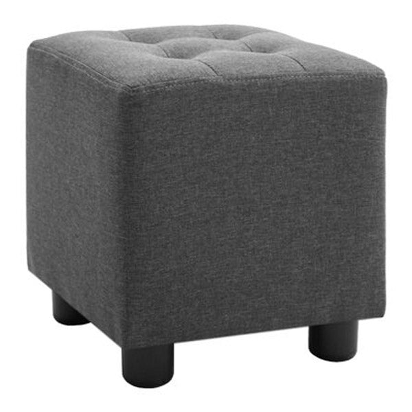 2 Piece Armchair And Stool Set Dark Grey Fabric