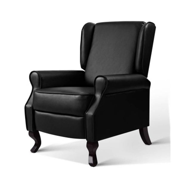 Recliner Chair Luxury Lounge Armchair Single Sofa Couch Leather Black