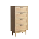 4 Chest Of Drawers Rattan Tallboy Cabinet Bedroom Clothes Storage Wood