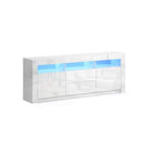 Tv Cabinet Entertainment Unit Stand Rgb Led Gloss Drawers 160 Cm White