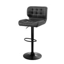 2X Kitchen Bar Stools Gas Lift Chairs Swivel Leather Black Grey