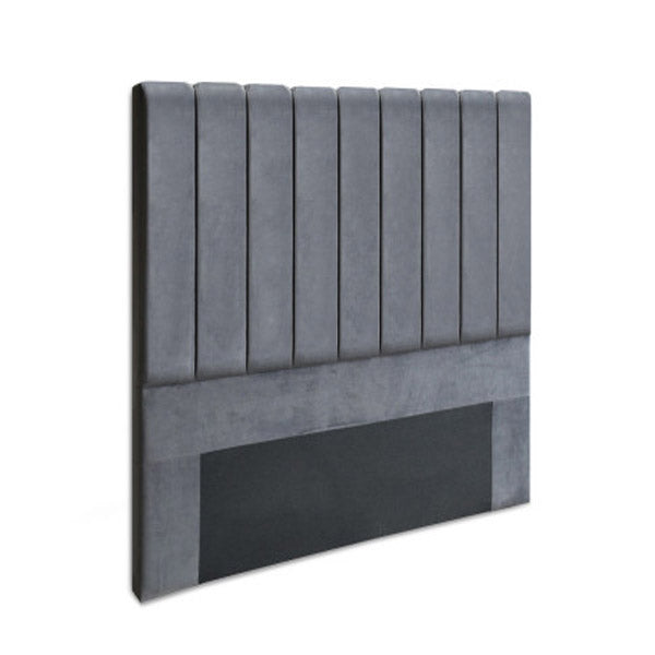 Double Size Bed Head Headboard Bed Frame Base Vela Dark Grey Fabric