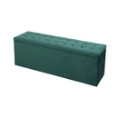 Storage Ottoman Blanket Box Velvet Foot Stool Rest Chest Couch Green