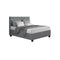 Vila Bed Frame Fabric Gas Lift Storage Grey Double