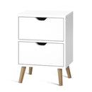 Bedside Tables Drawers Side Nightstand White Storage Cabinet Wood