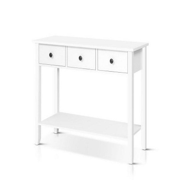 Hallway Console Table Hall Side Entry 3 Drawers Display White