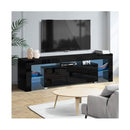 Tv Cabinet Entertainment Unit Stand Rgb Led Furniture 160 Cm Black