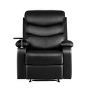 Recliner Chair Armchair Sofa Chairs Couch Leather Black Tray Table