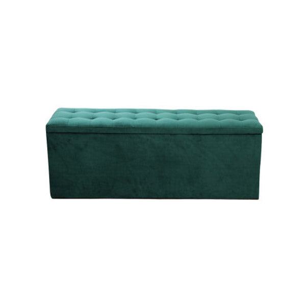 Storage Ottoman Blanket Box Velvet Foot Stool Rest Chest Couch Green