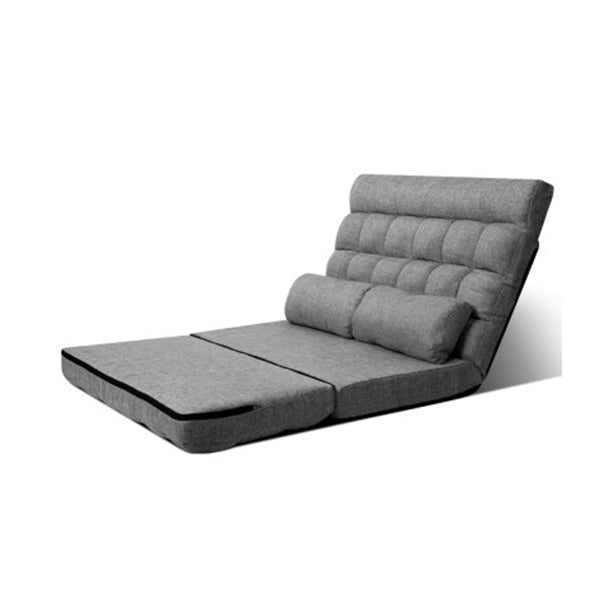 Artiss Lounge Sofa Bed 2 Seater Floor Folding Fabric Grey