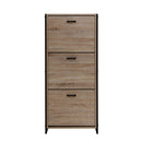 Shoe Cabinet Shoes Storage Rack Wooden Up To 24 Pairs Metal Frame