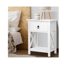 Bedside Tables Drawers Side Nightstand Lamp Chest Unit Cabinet X2